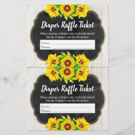 ひまわり赤ちゃんシャワーおむつラッフル入り口チケット チラシ