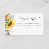 ひまわり赤ちゃんシャワーおむつラッフル エンクロージャーカード (正面)