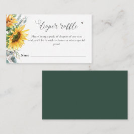 ひまわり赤ちゃんシャワーおむつラッフル エンクロージャーカード