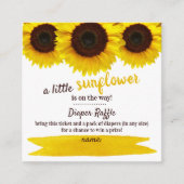ひまわり赤ちゃんシャワーおむつラッフル エンクロージャーカード (正面)