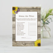 ひまわり赤ちゃんシャワーの価格を推測 |ピンク 招待状 (スタンド正面)