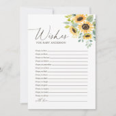 ひまわり赤ちゃんシャワーの願いベビーカード 招待状 (正面)