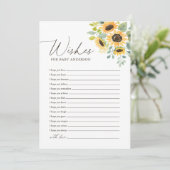 ひまわり赤ちゃんシャワーの願いベビーカード 招待状 (スタンド正面)