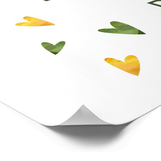 ひまわり赤ちゃんシャワーまたは誕生日ウェルカムサイン ポスター (角)