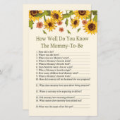 ひまわり赤ちゃんシャワーゲームをどれだけ知っているか (正面/裏面)