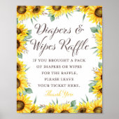 ひまわり赤ちゃんシャワーゲームサイン ポスター (正面)