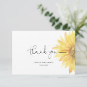 ひまわり赤ちゃんシャワーサンキューカード カード (スタンド正面)