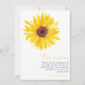 ひまわり赤ちゃんシャワーサンキューカード サンキューカード (正面)