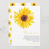 ひまわり赤ちゃんシャワーサンキューカード サンキューカード (正面/裏面)