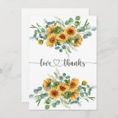 ひまわり赤ちゃんシャワーサンキューカード サンキューカード (正面/裏面)