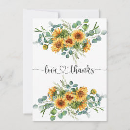 ひまわり赤ちゃんシャワーサンキューカード サンキューカード