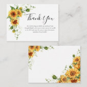 ひまわり赤ちゃんシャワーサンキューカード ノートカード (正面/裏面)