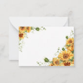 ひまわり赤ちゃんシャワーサンキューカード ノートカード (裏面)