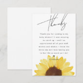 ひまわり赤ちゃんシャワーフローラサンキューカード エンクロージャーカード (正面/裏面)