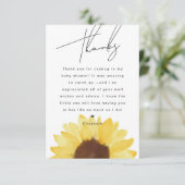 ひまわり赤ちゃんシャワーフローラサンキューカード エンクロージャーカード (スタンド正面)