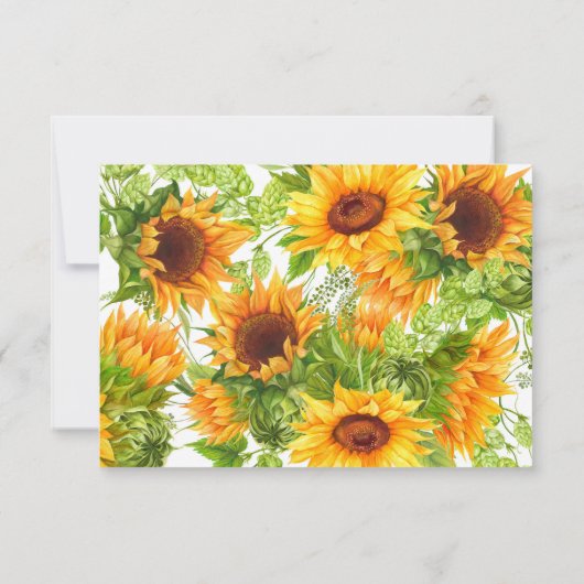 ひまわり赤ちゃんシャワーブックカー男女兼用ド 招待状 (裏面)