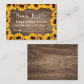 ひまわり赤ちゃんシャワーブックラッフルチケット エンクロージャーカード (正面/裏面)