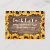 ひまわり赤ちゃんシャワーブックラッフルチケット エンクロージャーカード (正面)