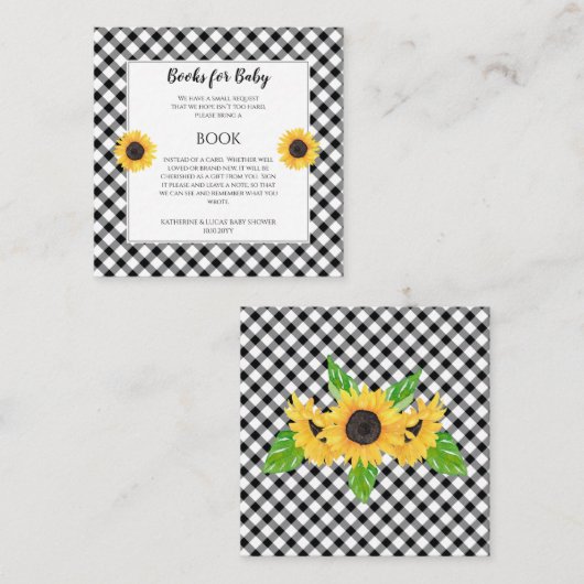 ひまわり赤ちゃんシャワーブックリクエスト エンクロージャーカード (正面/裏面)