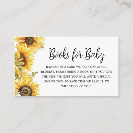 ひまわり赤ちゃんシャワーベビー エンクロージャーカード (正面)