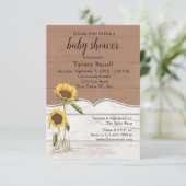 ひまわり赤ちゃんシャワーホワイトウォッシュバーンドウッド 出欠カード (スタンド正面)