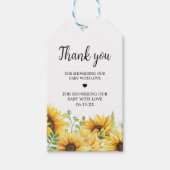 ひまわり赤ちゃんシャワーメッセージカード ギフトタグ (正面)