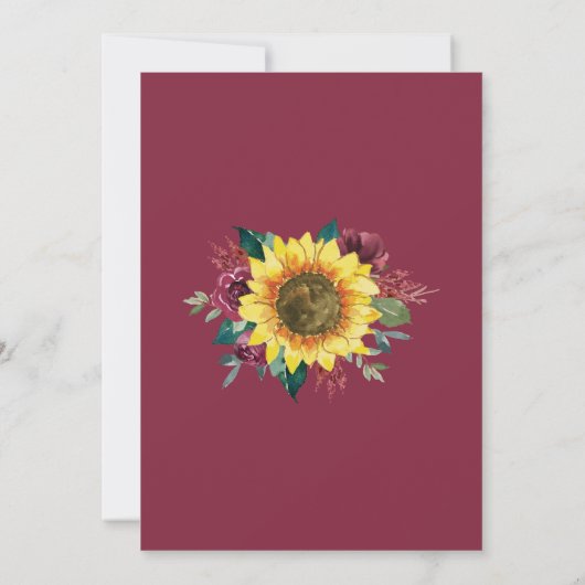 ひまわり赤ちゃんシャワーライトフローラ 招待状 (裏面)