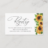 ひまわり赤ちゃんシャワーレジストリ囲みカード エンクロージャーカード (正面)