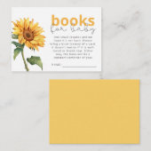 ひまわり赤ちゃんシャワー中立ジェンダーブックリクエスト エンクロージャーカード (正面/裏面)