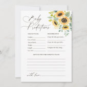 ひまわり赤ちゃんシャワー予測とアドバイス 招待状 (正面)