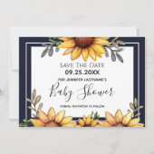 ひまわり赤ちゃんシャワー保存の日付招待状 招待状 (正面)