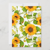 ひまわり赤ちゃんシャワー招待状 |ボホフローラ 招待状 (裏面)