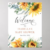 ひまわり赤ちゃんシャワー歓迎サイン ポスター (正面)