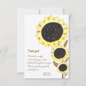 ひまわり赤ちゃんシャワー水彩ありがとう サンキューカード (正面)