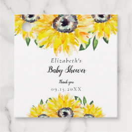 ひまわり赤ちゃんシャワー水彩フローラ フェイバータグ