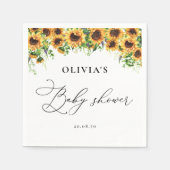 ひまわり赤ちゃんシャワー紙ナプキンス スタンダードカクテルナプキン (正面)