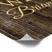 ひまわり赤ちゃんシャワー素朴ウッド歓迎サイン ポスター (角)