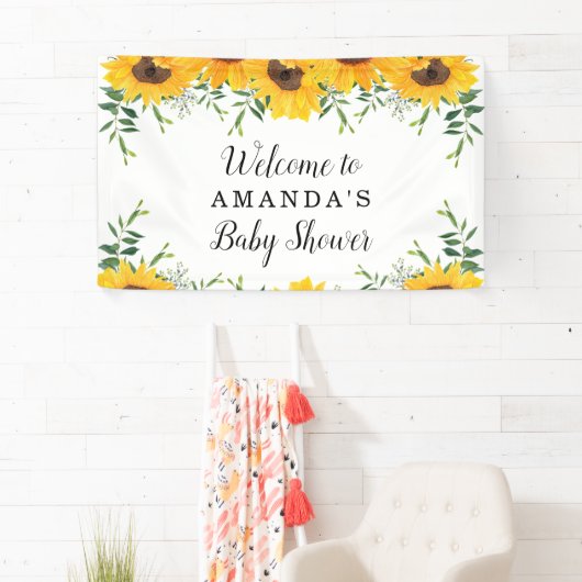 ひまわり赤ちゃんシャワー背景バナー 横断幕 (インサイチュ)