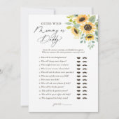 ひまわり赤ちゃんシャワー誰がママまたはパパ 招待状 (正面)