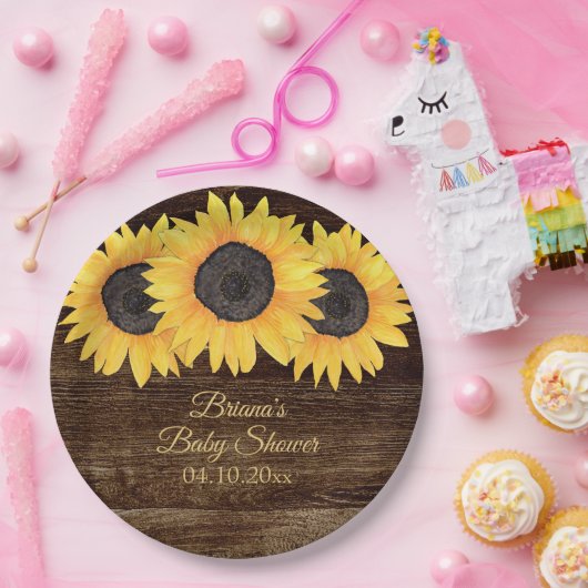 ひまわり赤ちゃんシャワー ペーパープレート (パーティー)