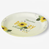 ひまわり赤ちゃんシャワー ペーパープレート (アングル)