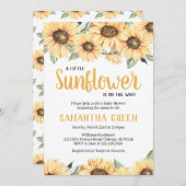 ひまわり赤ちゃんシャワー 招待状 (正面/裏面)
