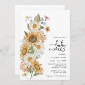 ひまわり赤ちゃんシャワー 招待状 (正面/裏面)