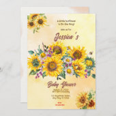 ひまわり赤ちゃんシャワー 招待状 (正面/裏面)