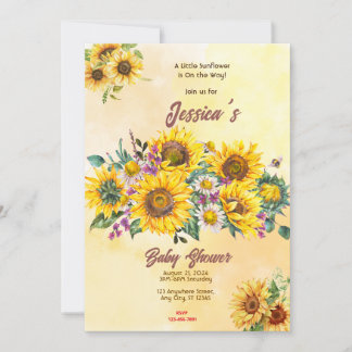 ひまわり赤ちゃんシャワー 招待状