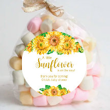 ひまわり赤ちゃん感謝していシャワーあなたの丸いシール