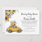 ひまわり赤ちゃん男女兼用シャワーでドライブ 招待状 (正面)