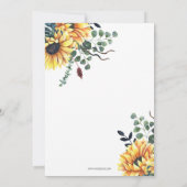 ひまわり赤ちゃん男女兼用シャワーでドライブ 招待状 (裏面)