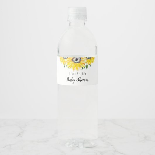 ひまわり赤ちゃん素朴シャワーシックシンプルスクリプト ペットボトルラベル (正面)