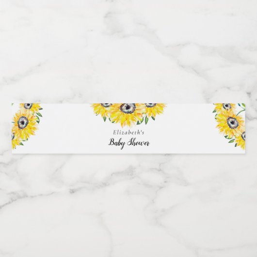 ひまわり赤ちゃん素朴シャワーシックシンプルスクリプト ペットボトルラベル (シングルラベル)